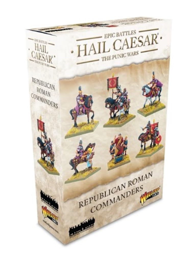 Warlord Roman Britain Hail Caesar Epic Battles: Republican Roman Commanders Tabletop Miniatures - Plastic Paintable Roman Britain Soldiers Set, Table Top Military Minifigures for Adults