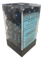 d6 Cube 16mm Speckled Blue Stars (12)