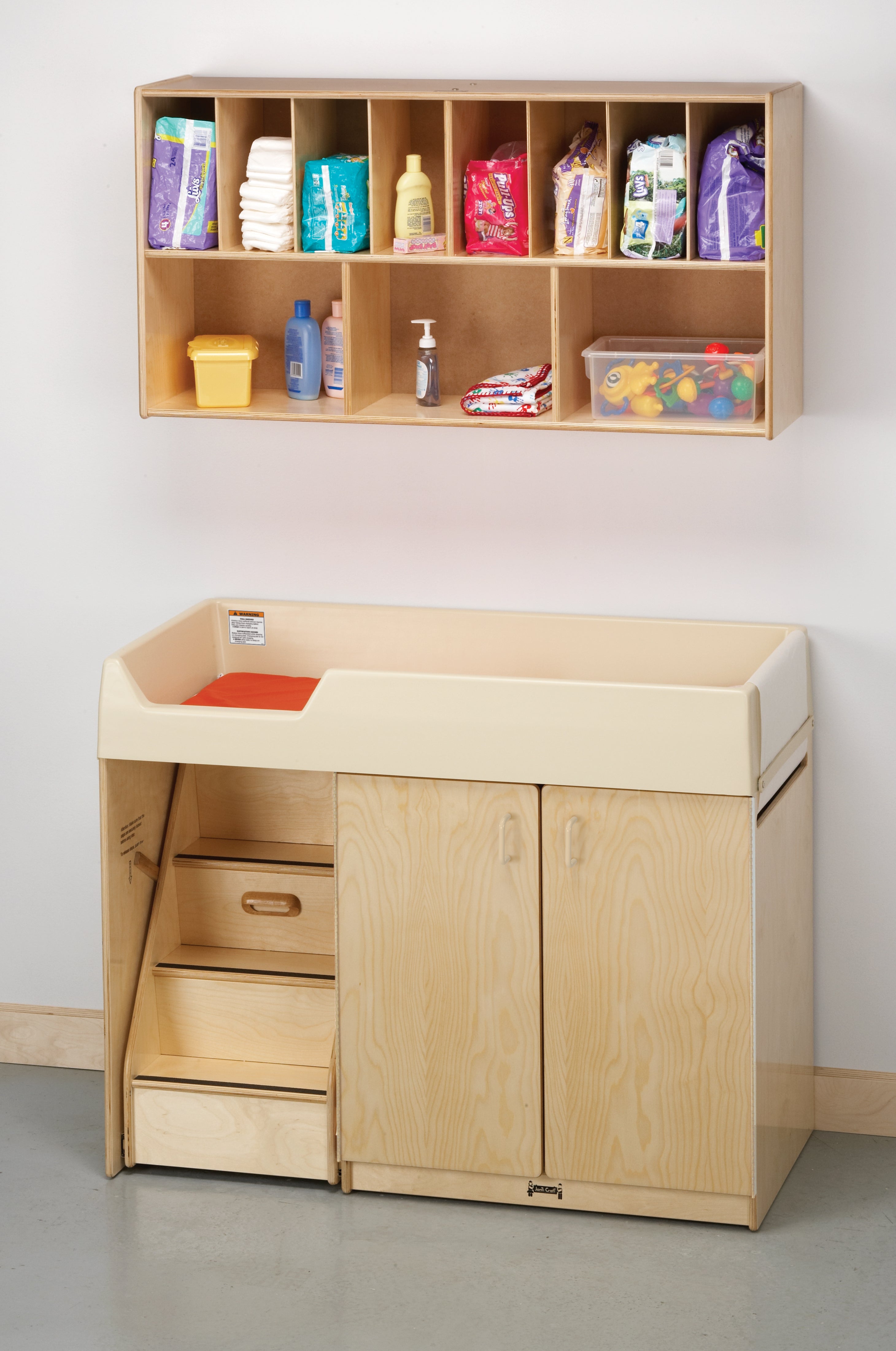 Jonti-Craft® Diaper Changer with Stairs - Left
