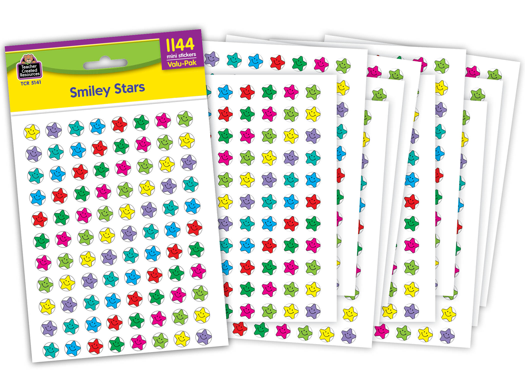 Smiley Stars Mini Stickers Valu-Pak