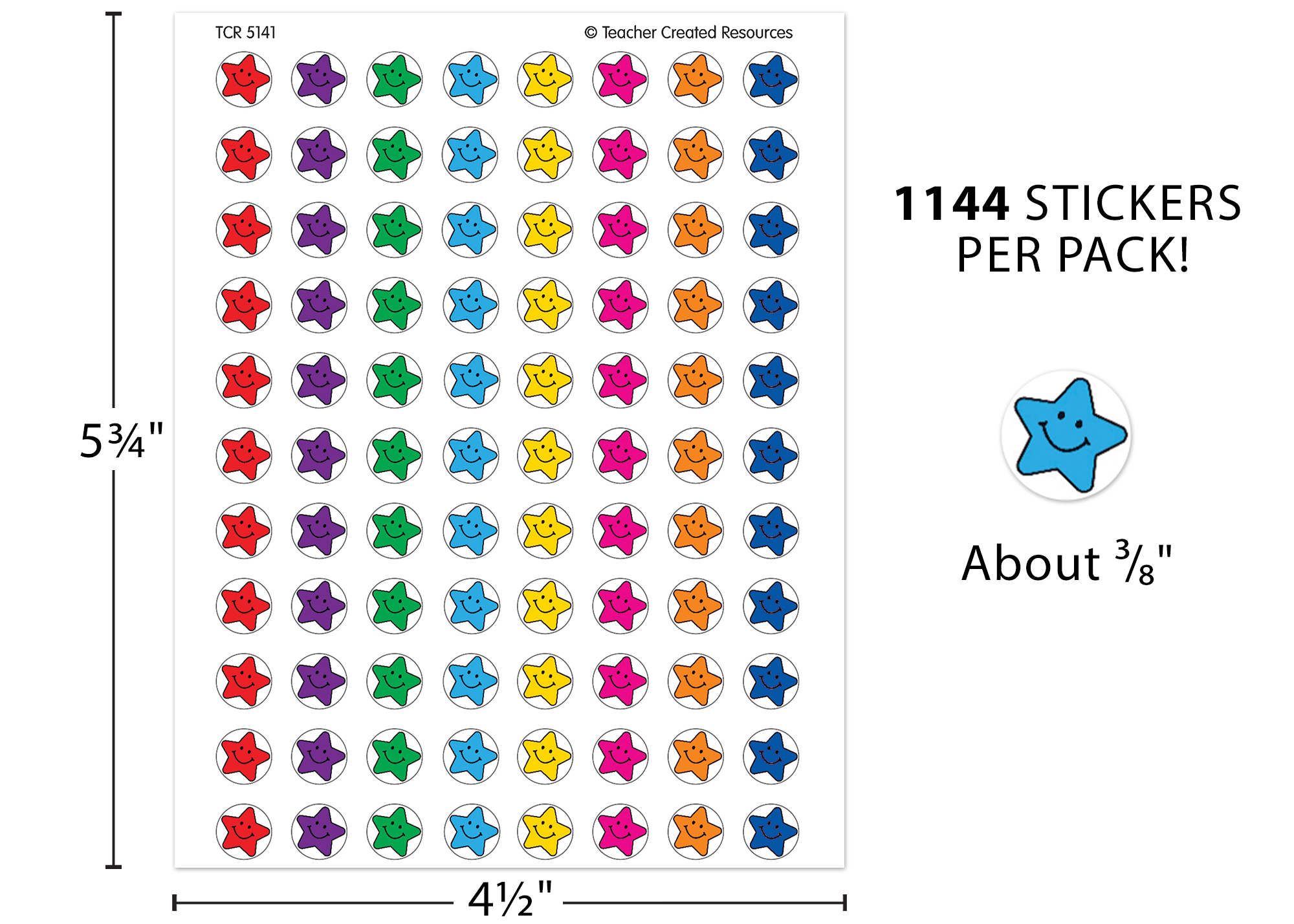 Smiley Stars Mini Stickers Valu-Pak
