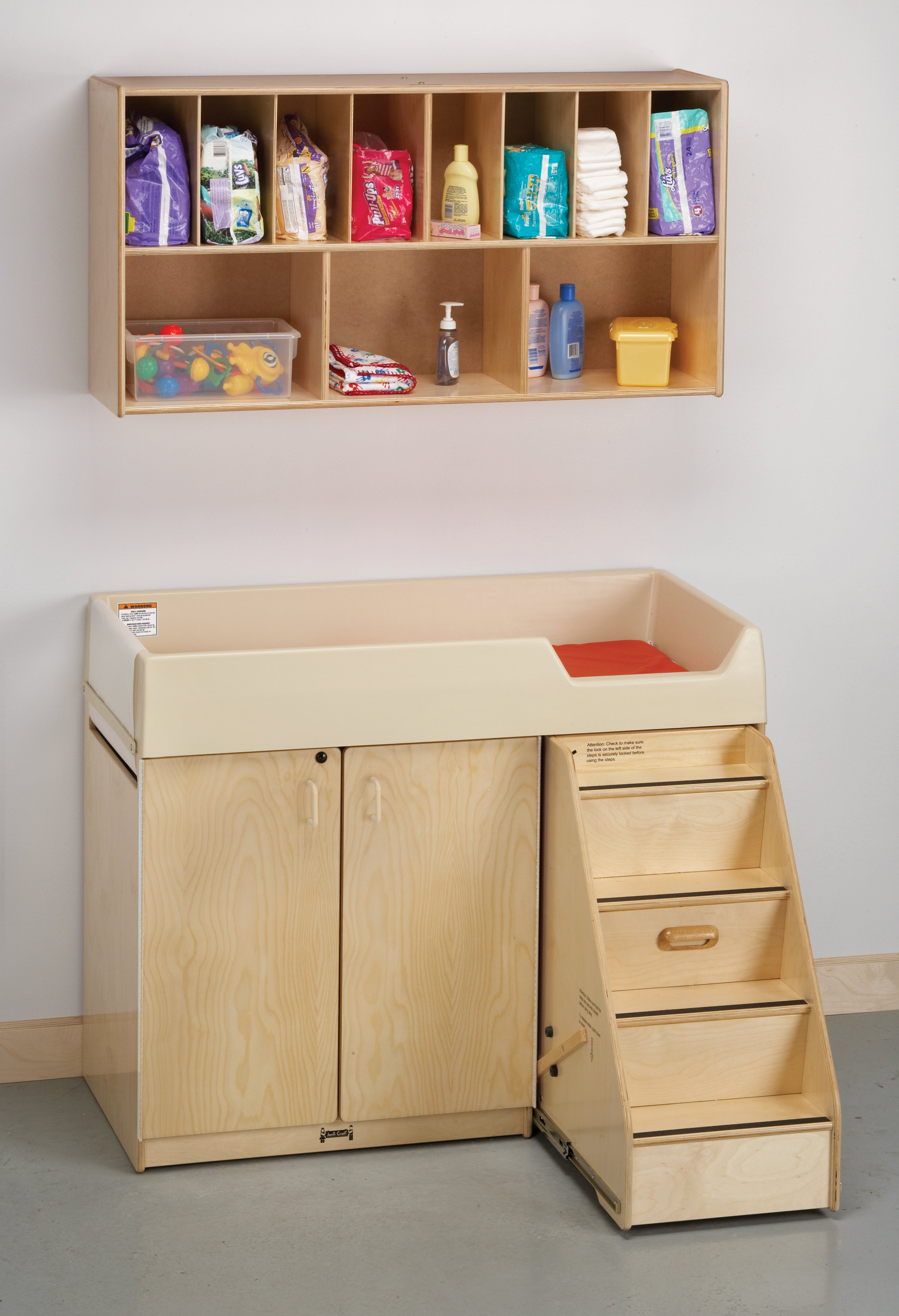 Jonti-Craft® Diaper Changer with Stairs - Right