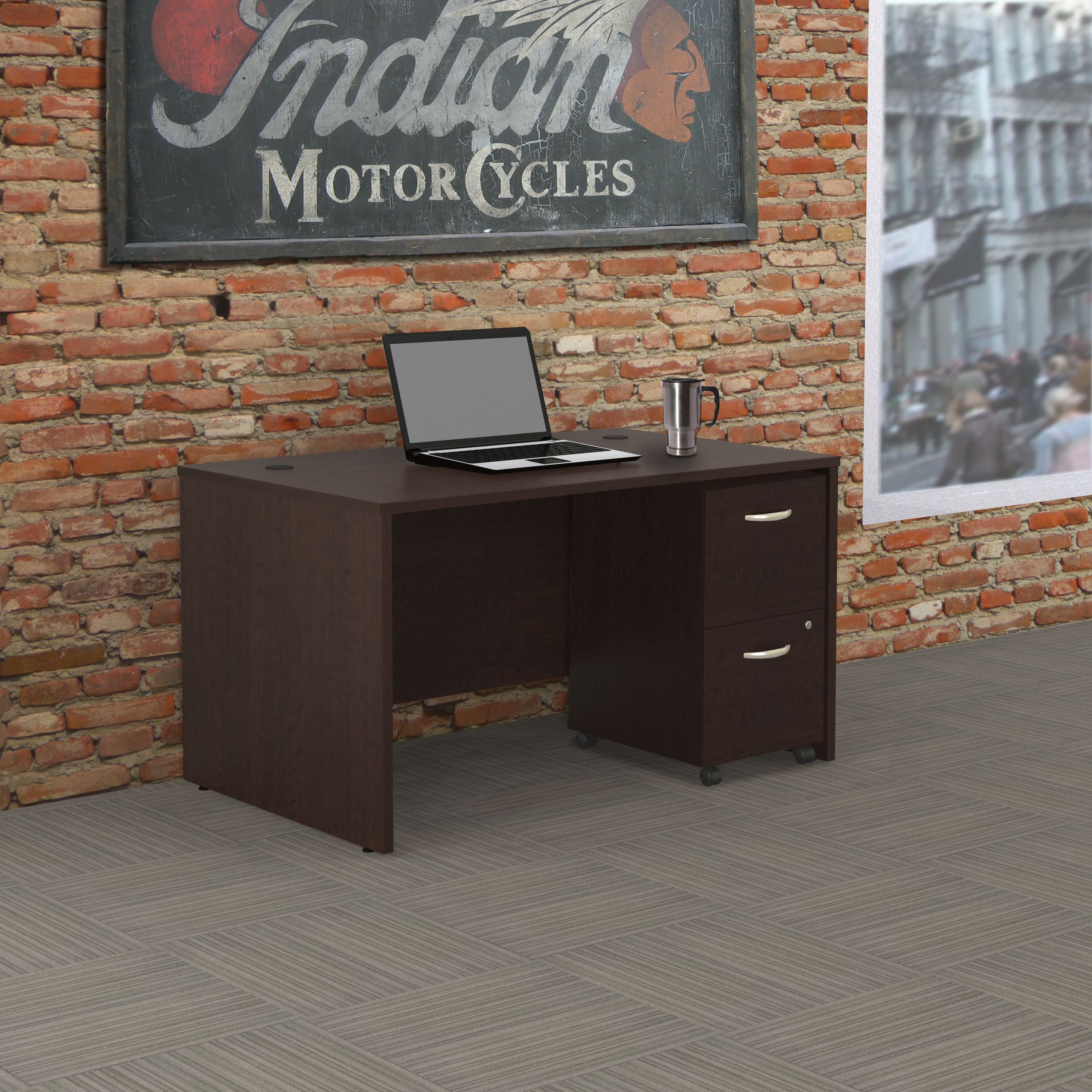 Bush Business Furniture Series C 66W Shell Desk with 2-Drawer Mobile Pedestal - 65.98" Width x 29.37" Depth x 29.8" Height