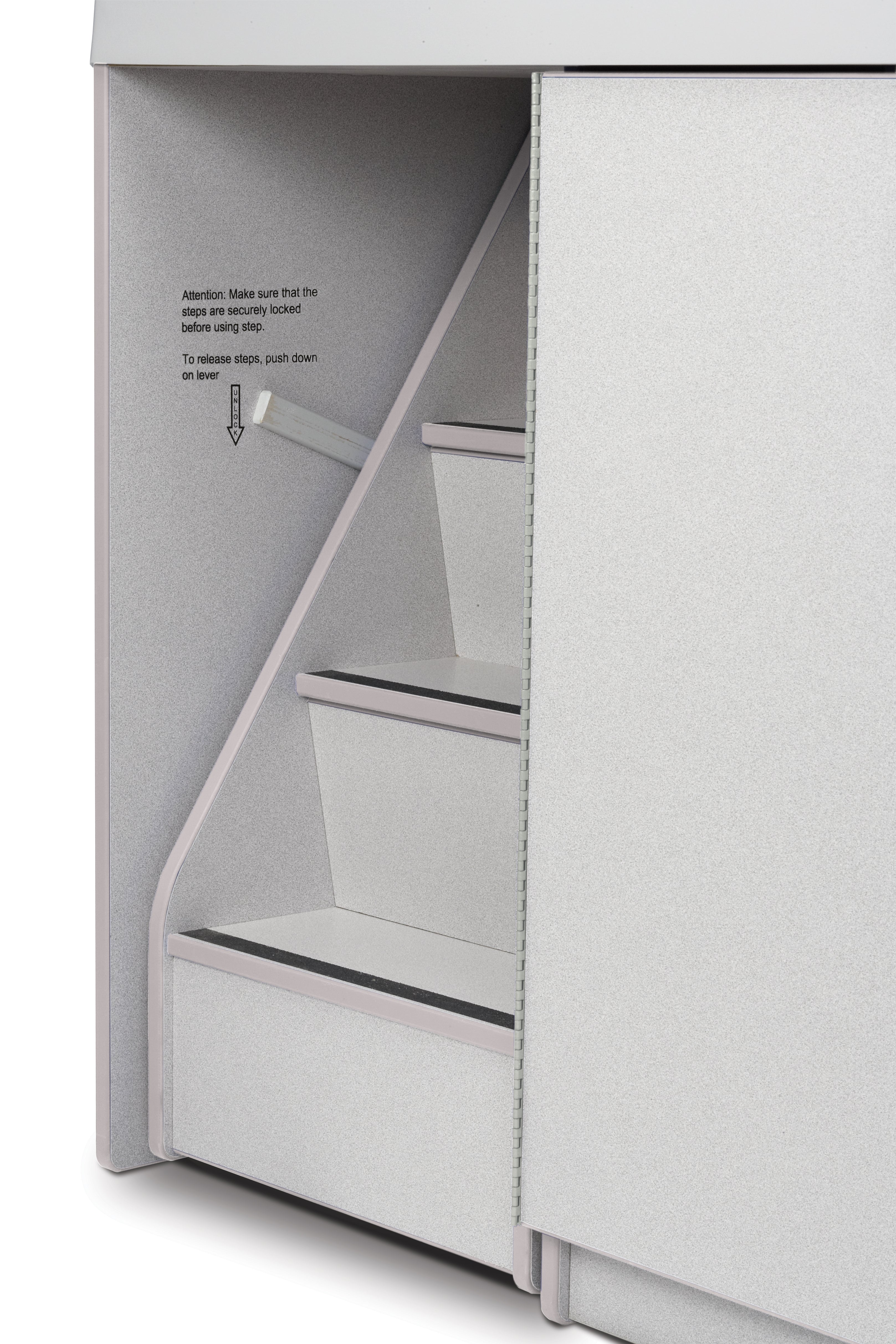 Rainbow Accents® Diaper Changer with Stairs - Left  - Gray