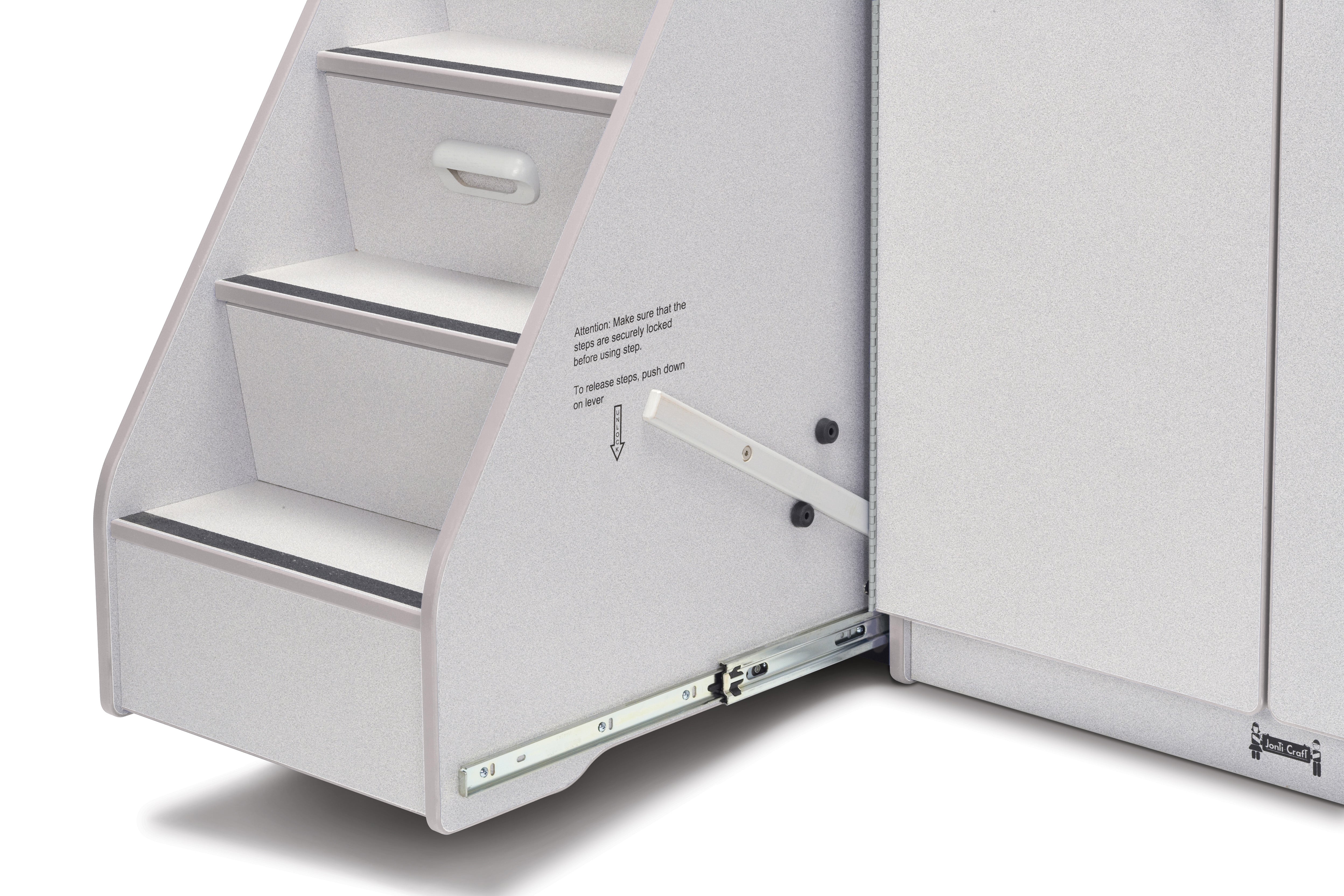 Rainbow Accents® Diaper Changer with Stairs - Left  - Gray
