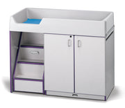 Rainbow Accents® Diaper Changer with Stairs - Left - Purple