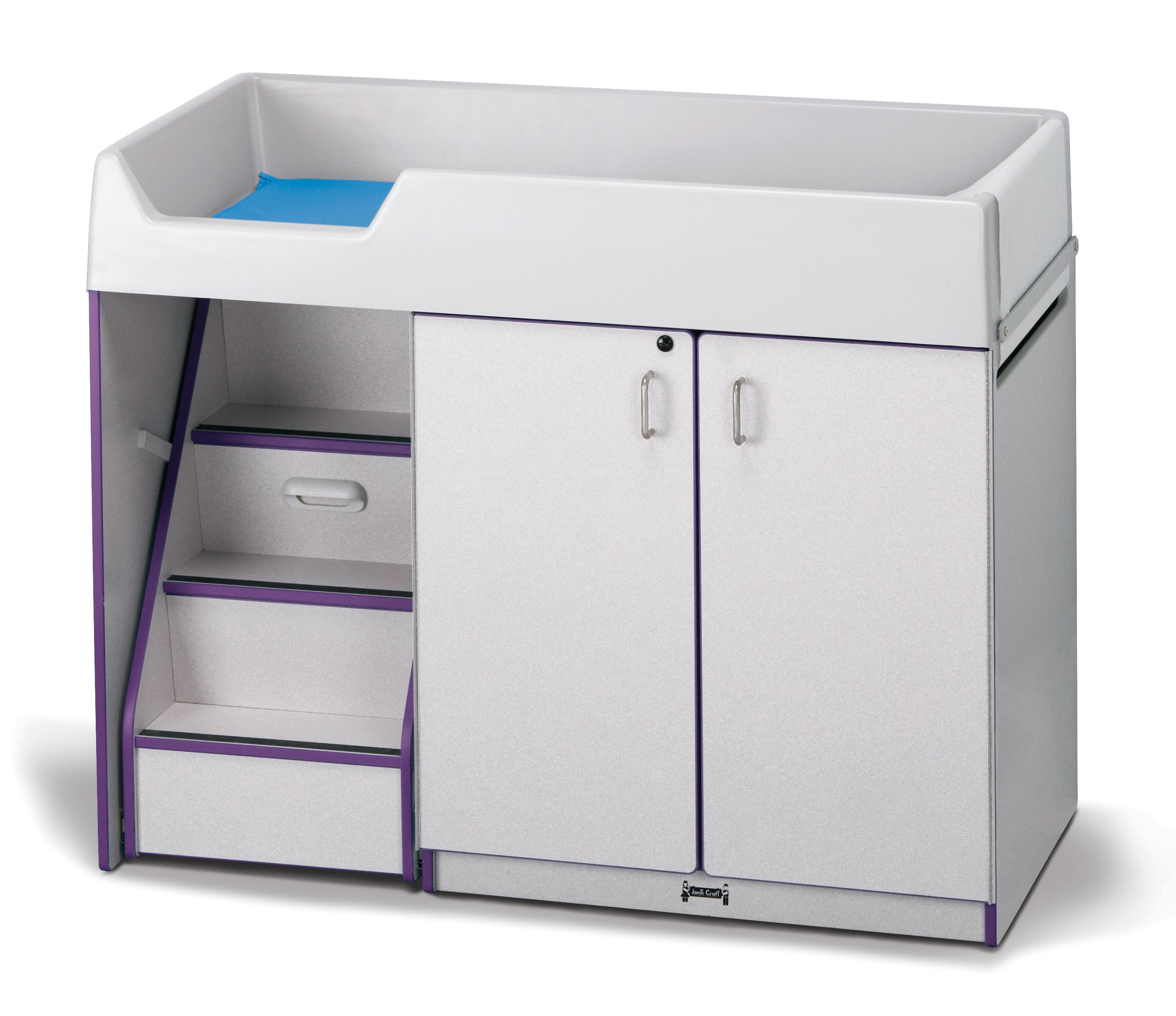 Rainbow Accents® Diaper Changer with Stairs - Left - Purple