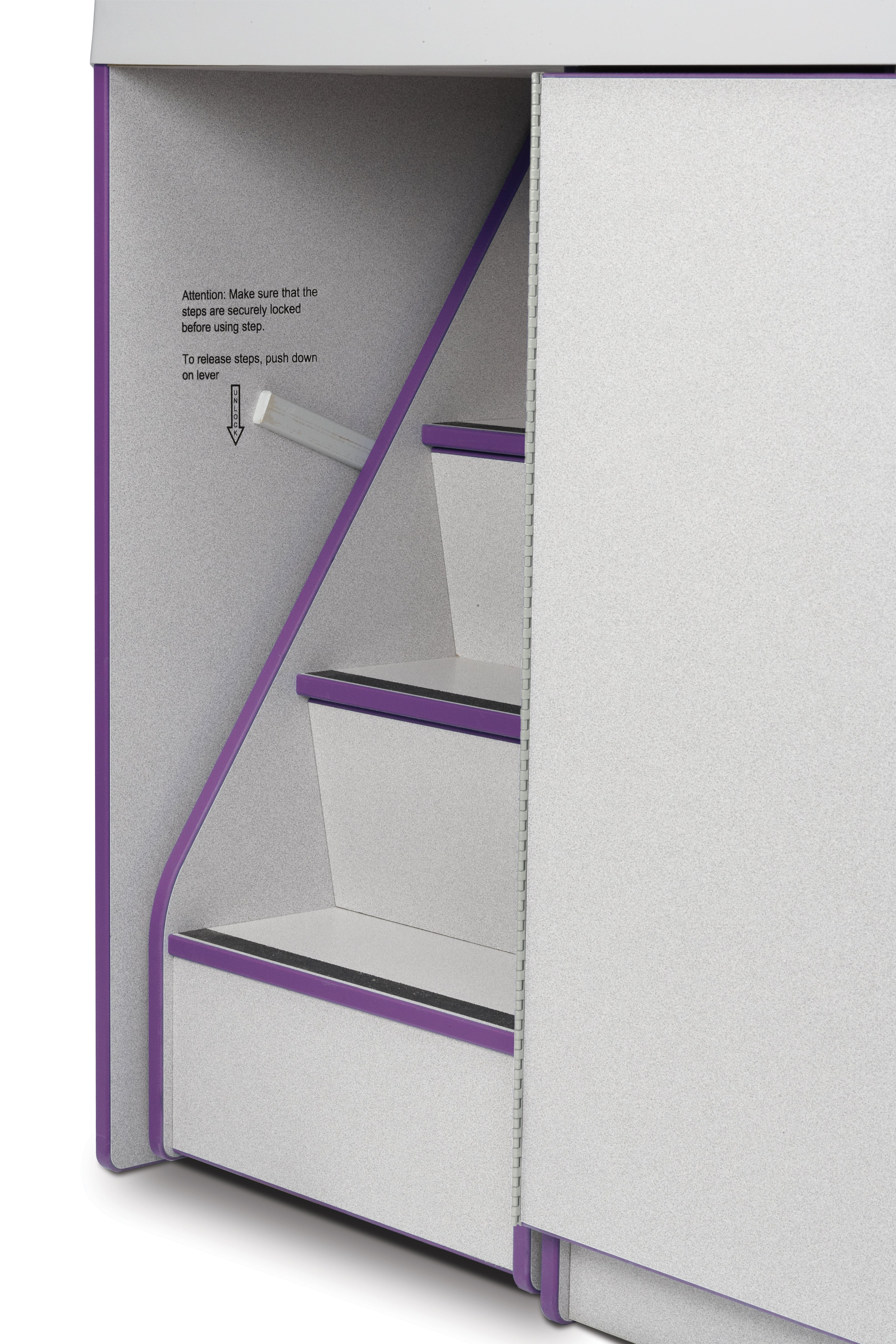 Rainbow Accents® Diaper Changer with Stairs - Left - Purple