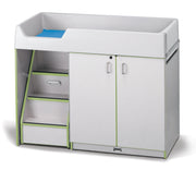 Rainbow Accents® Diaper Changer with Stairs - Left - Key Lime Green