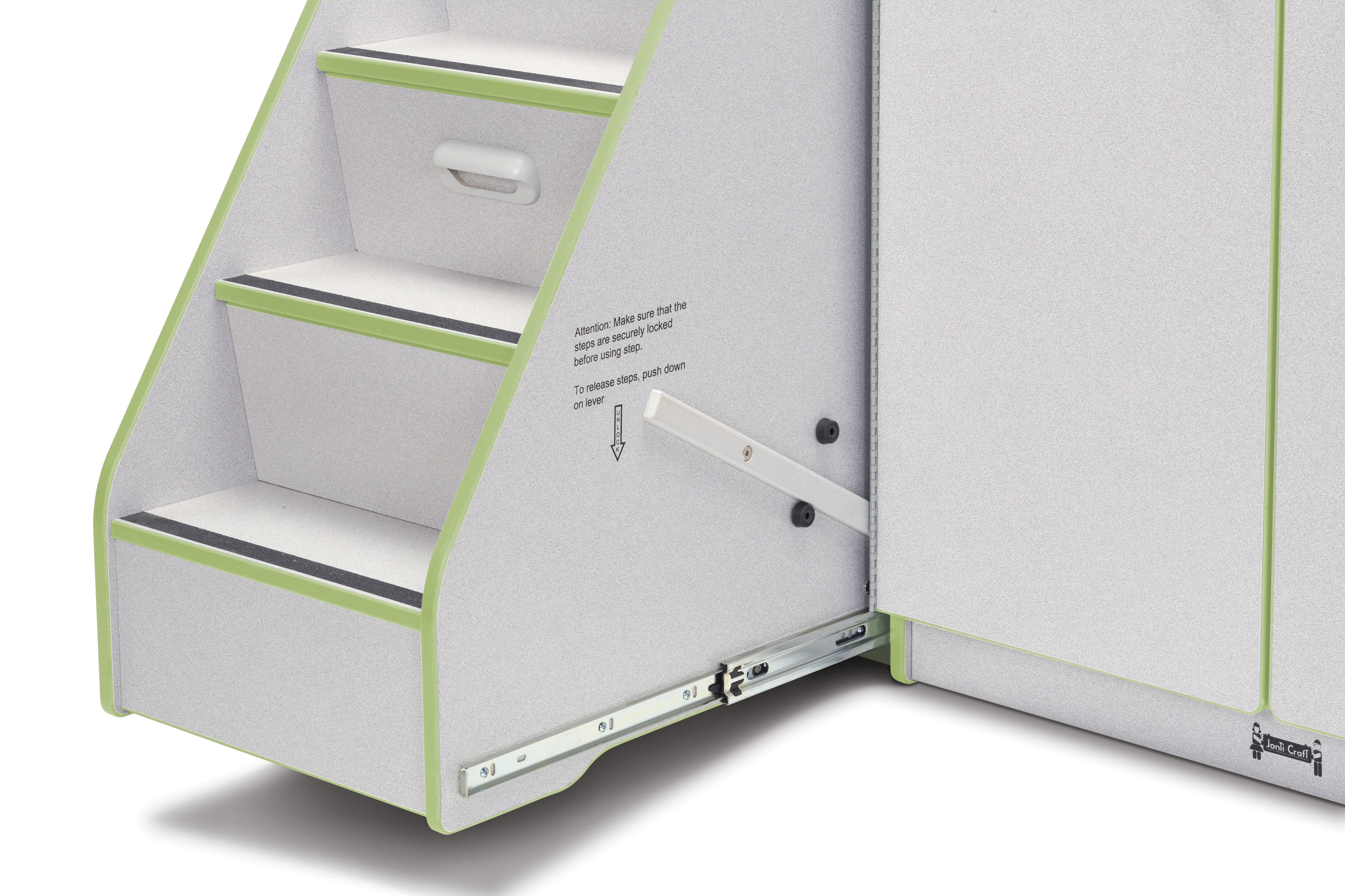 Rainbow Accents® Diaper Changer with Stairs - Left - Key Lime Green
