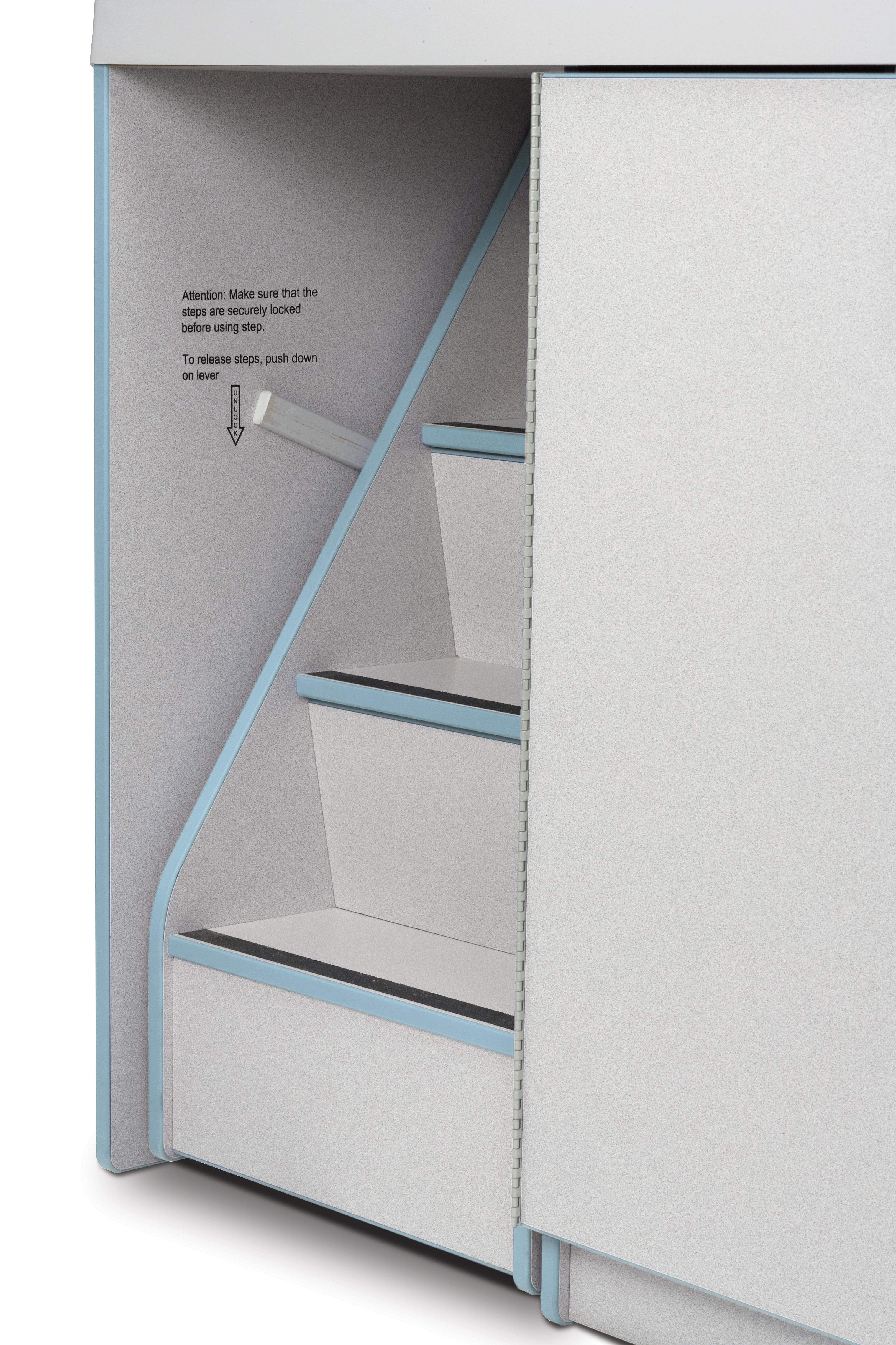 Rainbow Accents® Diaper Changer with Stairs - Left - Coastal Blue