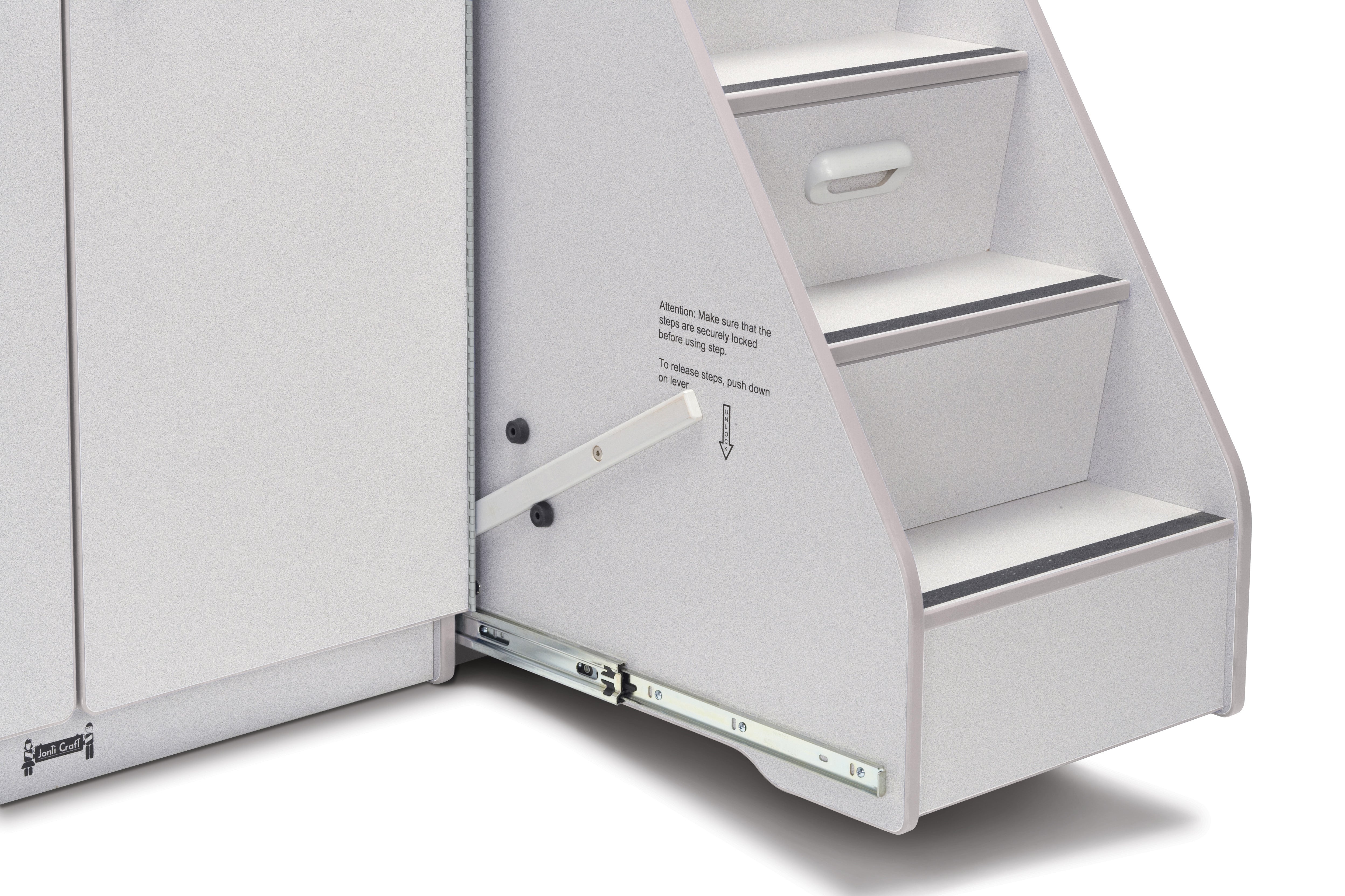 Rainbow Accents® Diaper Changer with Stairs - Right  - Gray