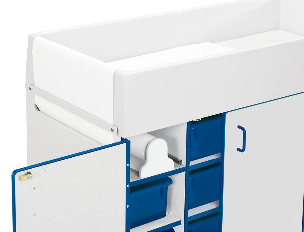 Rainbow Accents® Diaper Changer with Stairs - Right - Blue