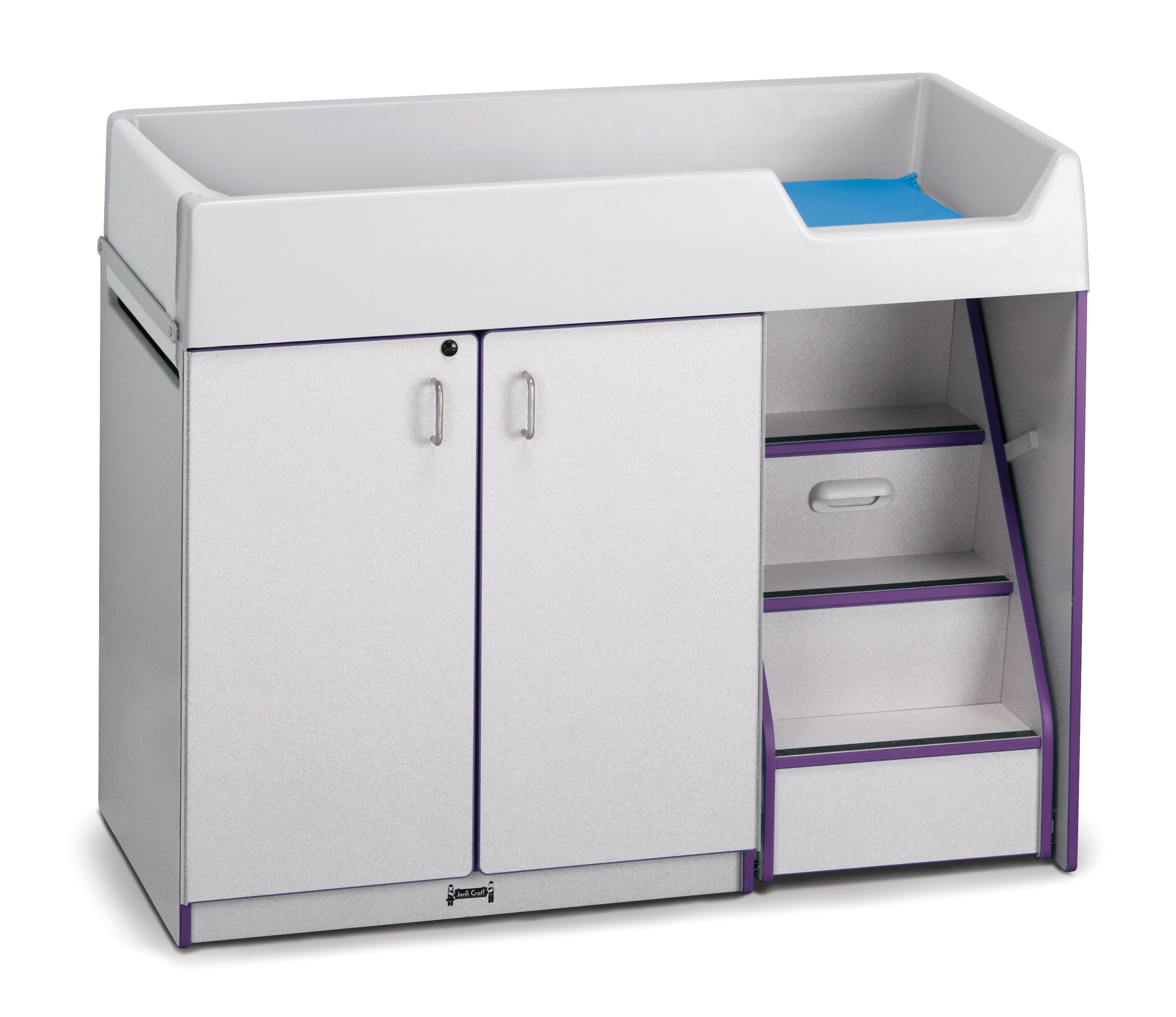Rainbow Accents® Diaper Changer with Stairs - Right - Purple