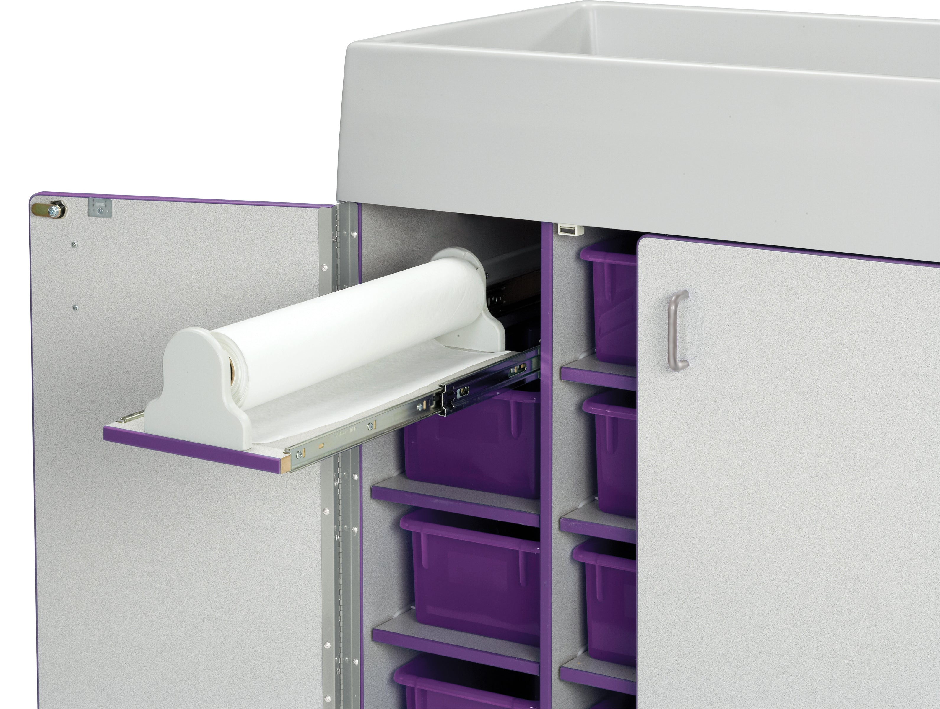 Rainbow Accents® Diaper Changer with Stairs - Right - Purple