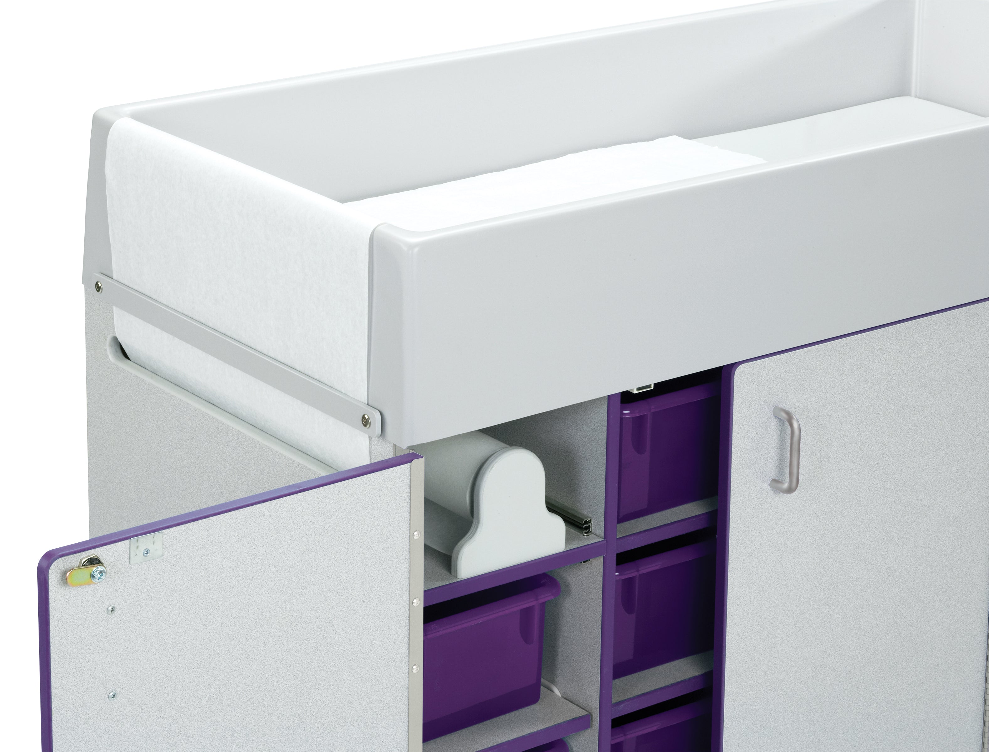 Rainbow Accents® Diaper Changer with Stairs - Right - Purple