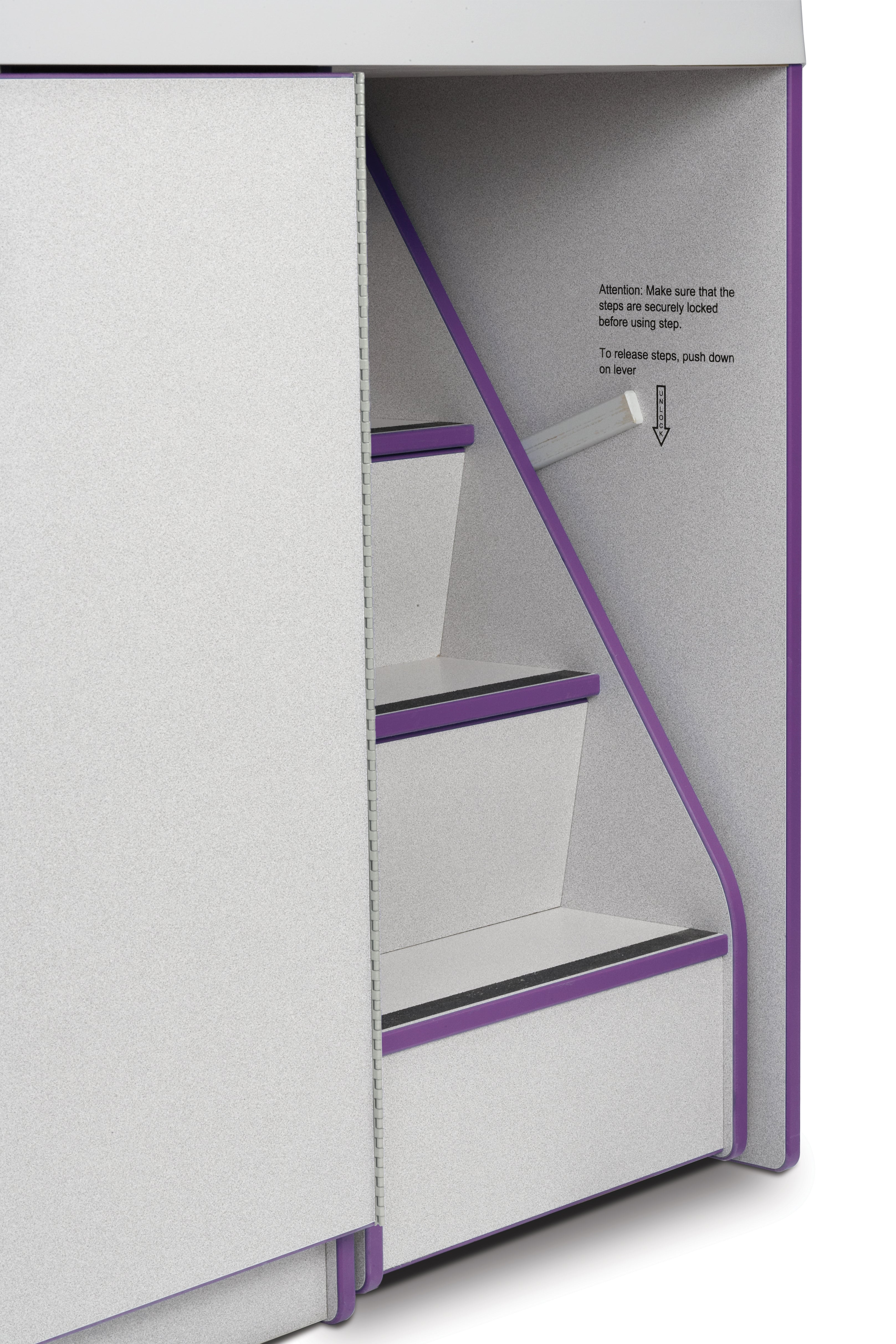 Rainbow Accents® Diaper Changer with Stairs - Right - Purple