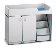 Rainbow Accents® Diaper Changer with Stairs - Right - Teal