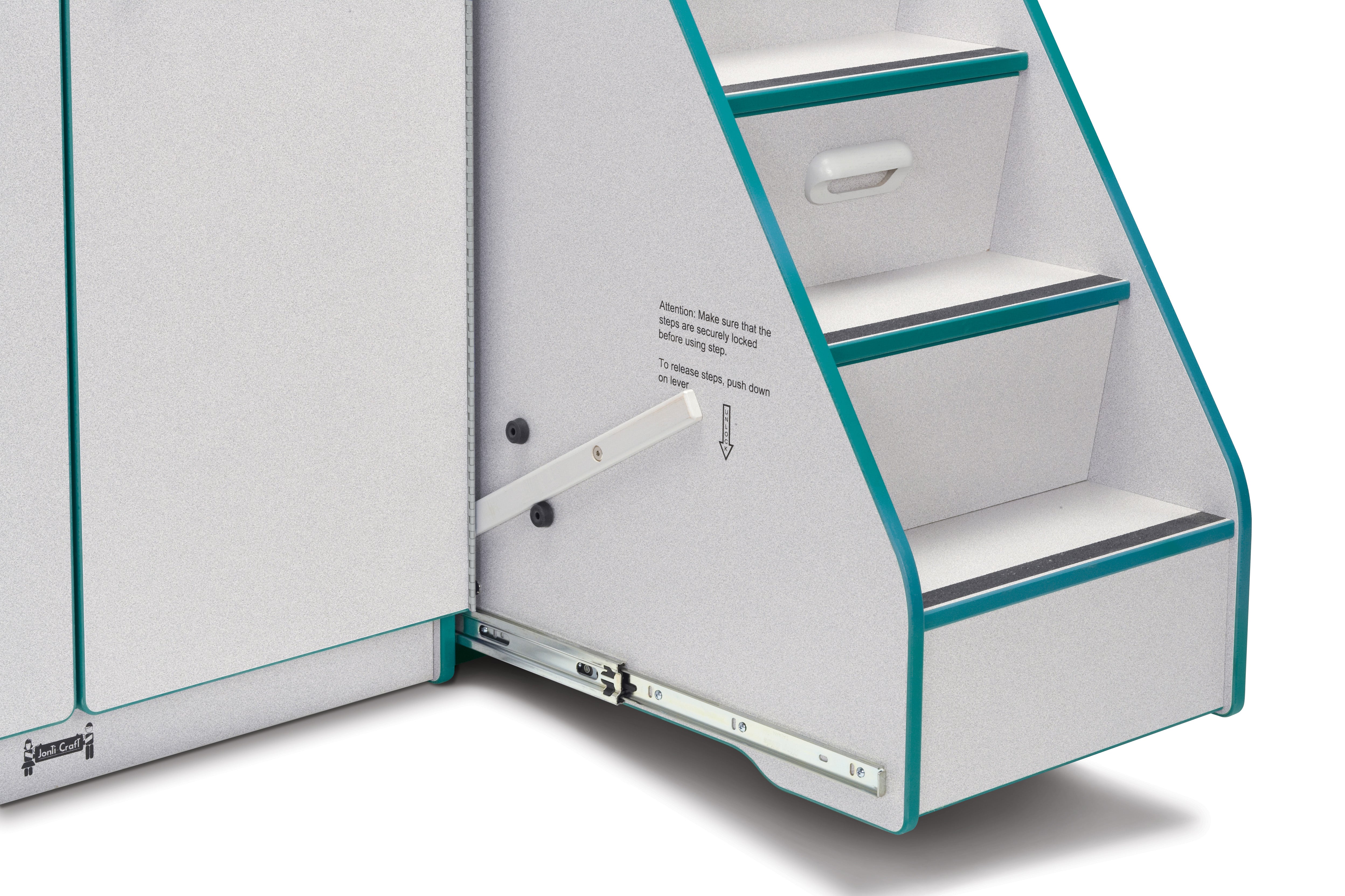 Rainbow Accents® Diaper Changer with Stairs - Right - Teal