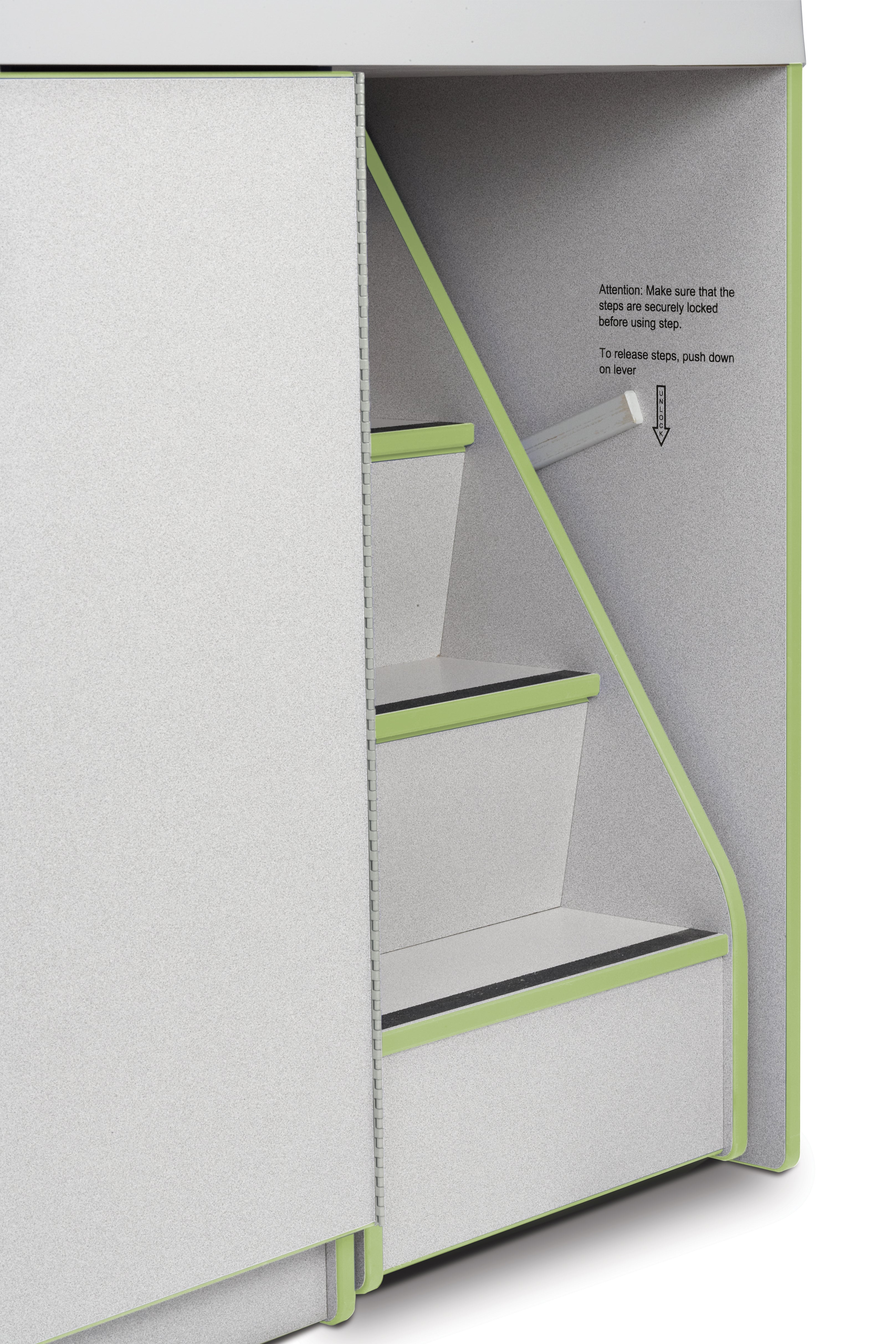 Rainbow Accents® Diaper Changer with Stairs - Right - Key Lime Green