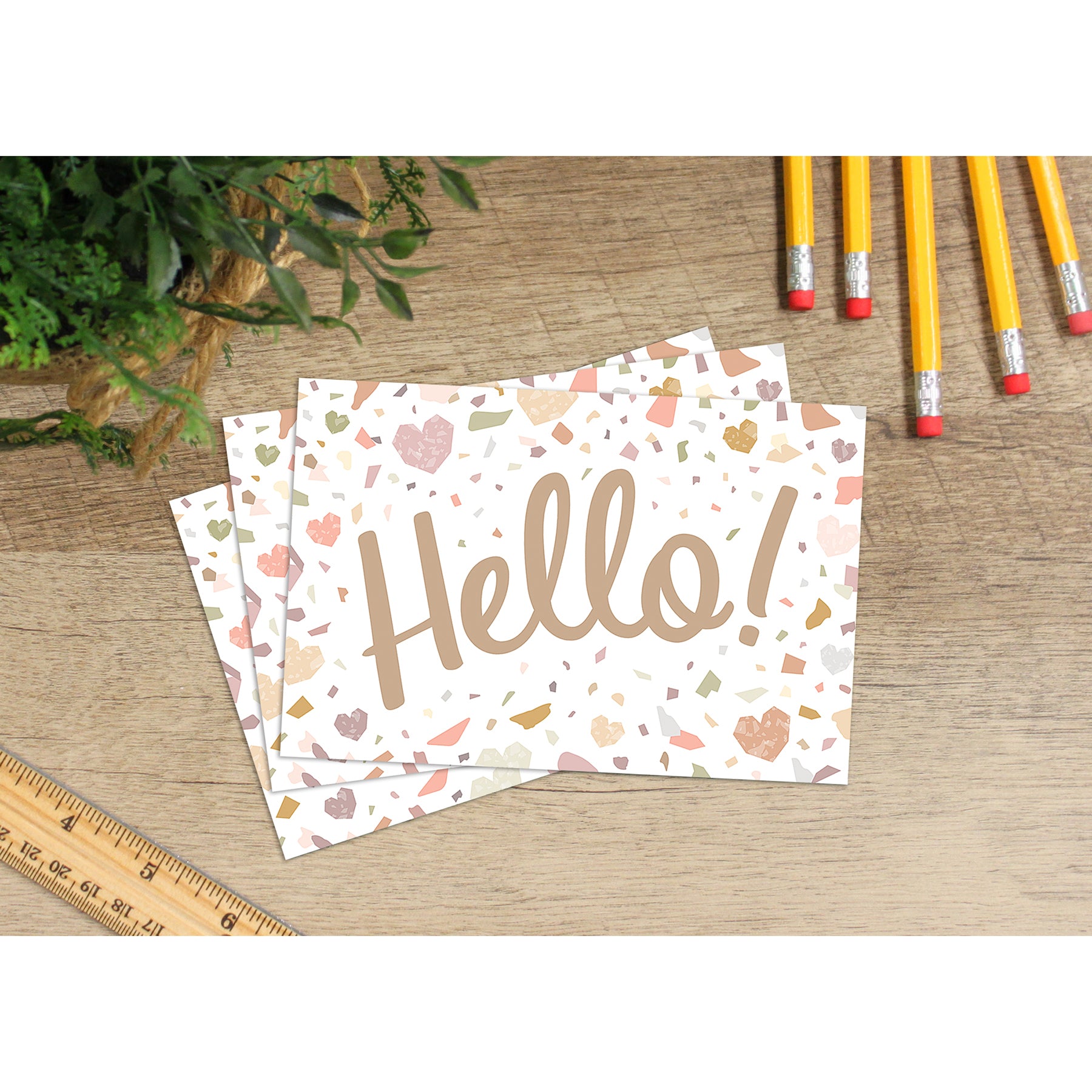 Terrazzo Tones Hello Postcards, Pack of 30