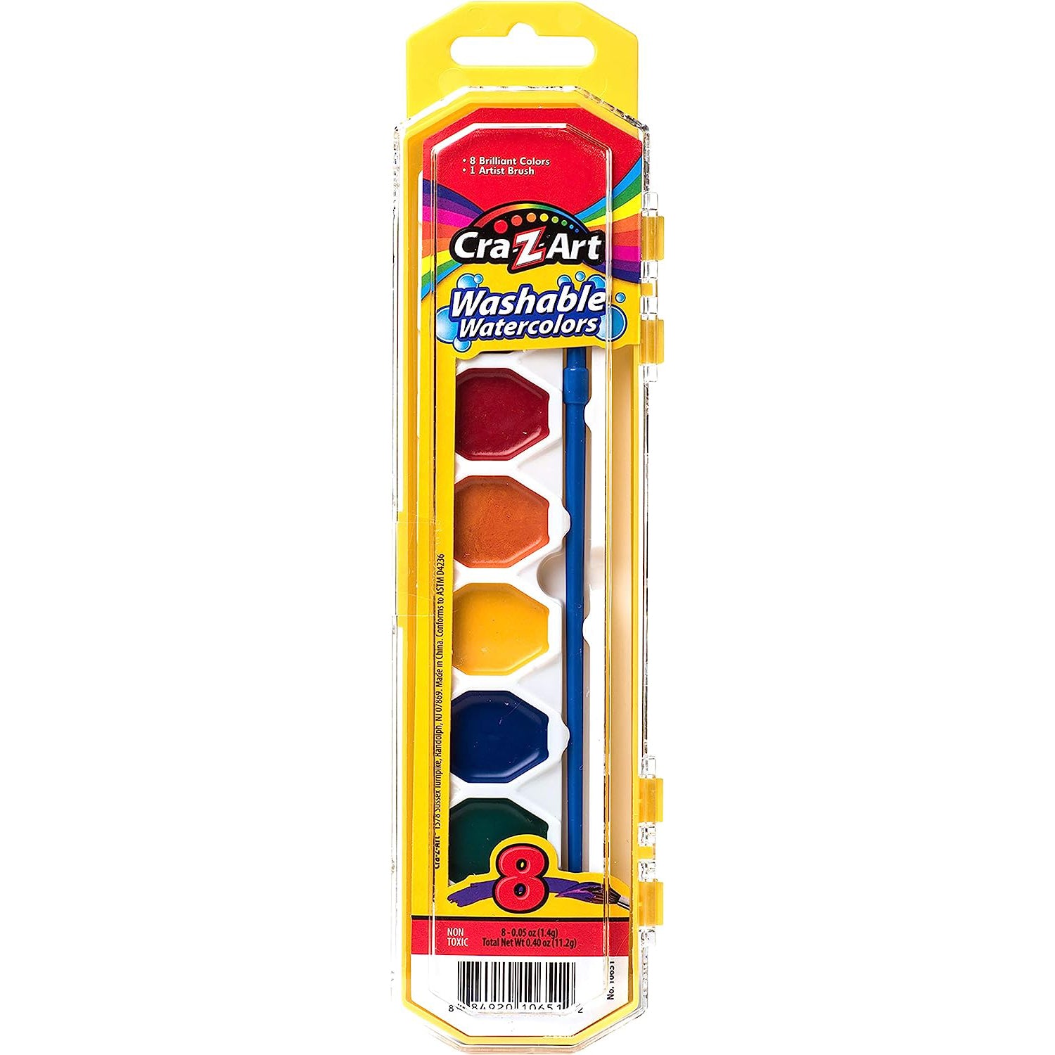 Washable Watercolors Classroom Pack, 8 Colors, 36 Count