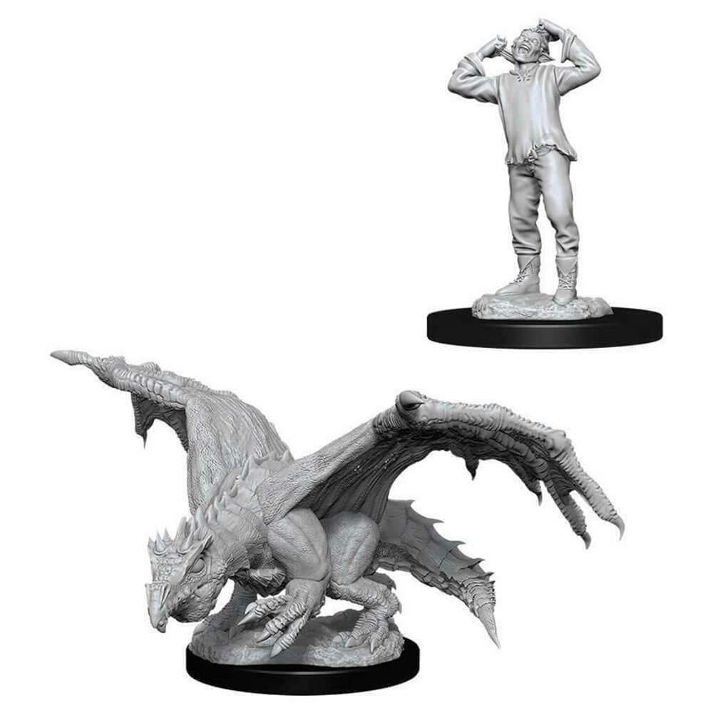 D&D: Nolzur's Marvelous Minis: Green Dragon Wyrmling & Afflicted Elf W11 (Unpainted)