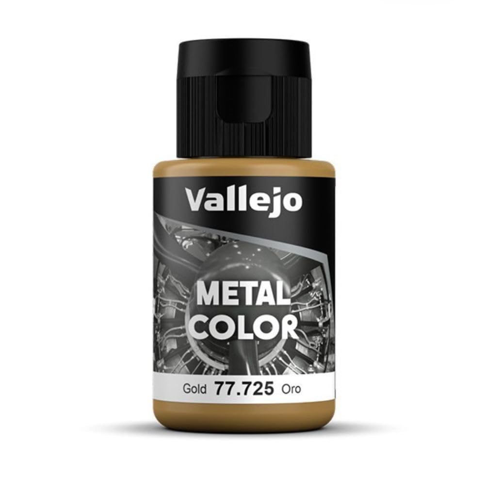Vallejo - Metal Color | Gold 32 ml (1.08 fl.oz.) | Faithfully Reproduce Different Metallic Finishes