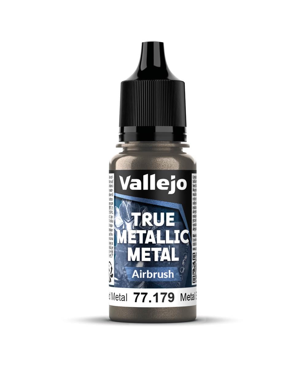 Vallejo - Aged Metal Airbrush | True Metallic Metal TMM | Acrylic Colors for Painting Metal Effects on Fantasy, Historical, and Wargaming Miniatures | 18 ml (0.6 fl.oz.)