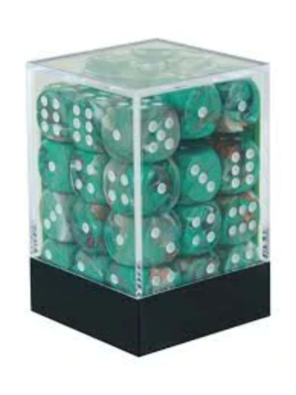 Chessex Marble Oxi-Copper/White 12mm D6 Dice Block (36)