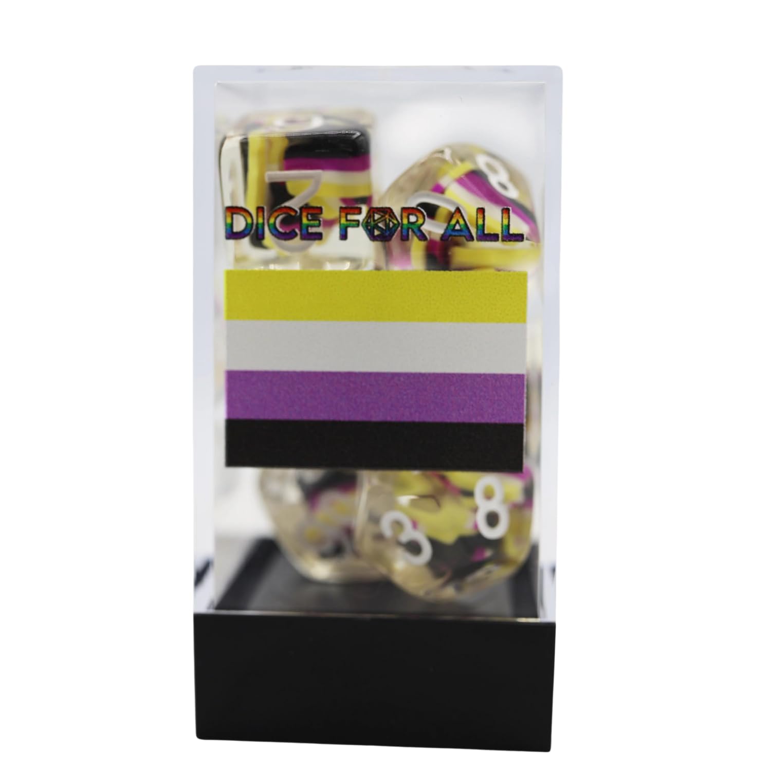 Nonbinary Flag RPG Dice Set
