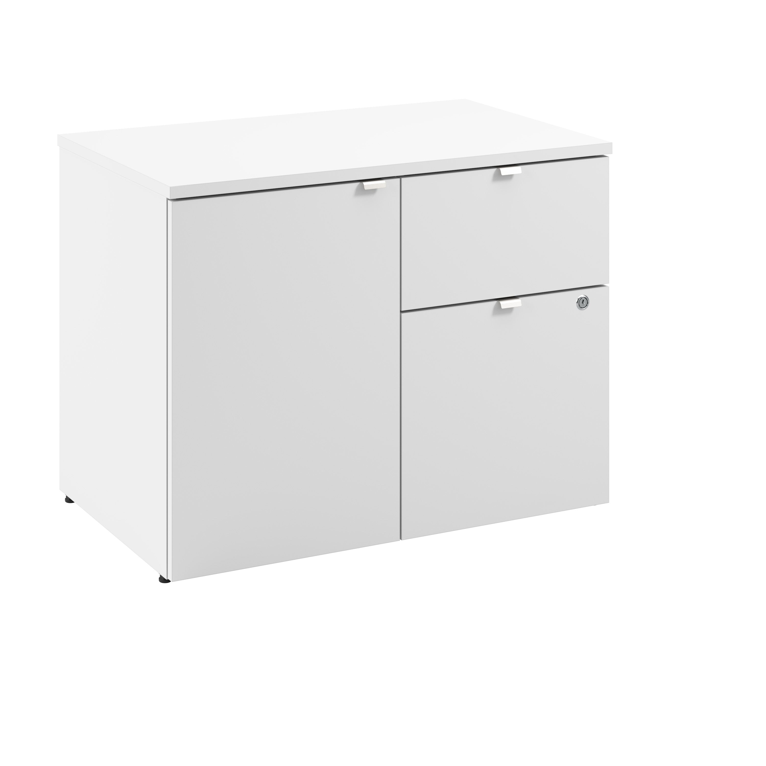 Bush Business Furniture Stratus&nbsp;30W Office Storage Cabinet with Drawers in White - 31.26" Width x 19.61" Depth x 24.15" Height