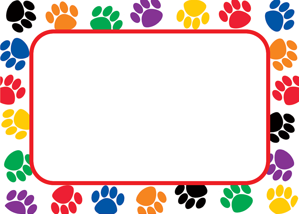 Colorful Paw Prints Name Tags/Labels