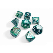 Neptune Lustrous Dice with Grey Numbers 7+1 Lab Dice Set 16mm (5/8in) Chessex