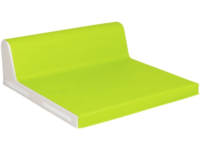 Square Babyseat With Backrest - Light Green/Ivory, 29.5"L x 29.5"W x 9.6"H