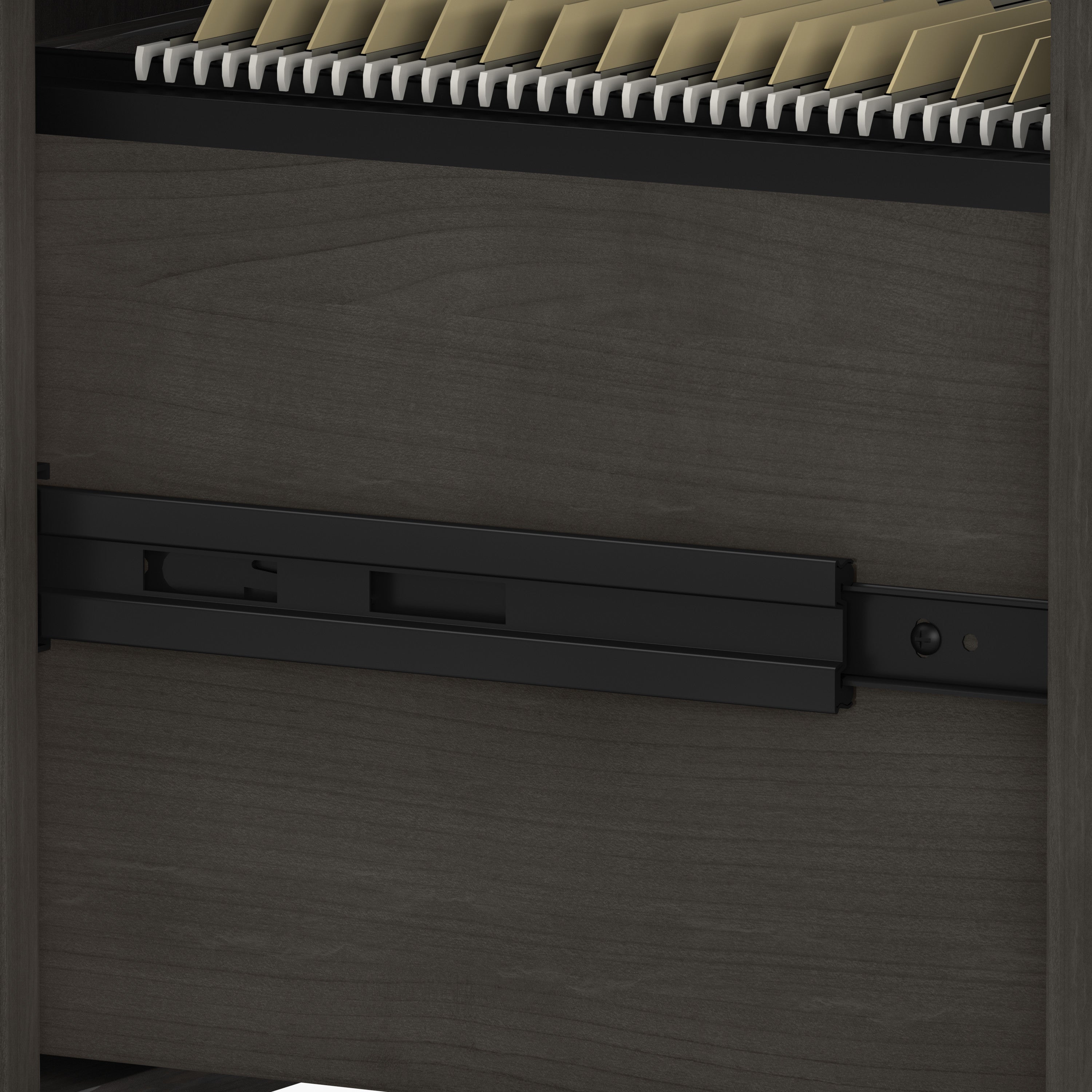 Bush Business Furniture Echo L Shaped Desk with Mobile File Cabinet in Charcoal Maple - 60" Width x 59.84" Depth x 30" Height