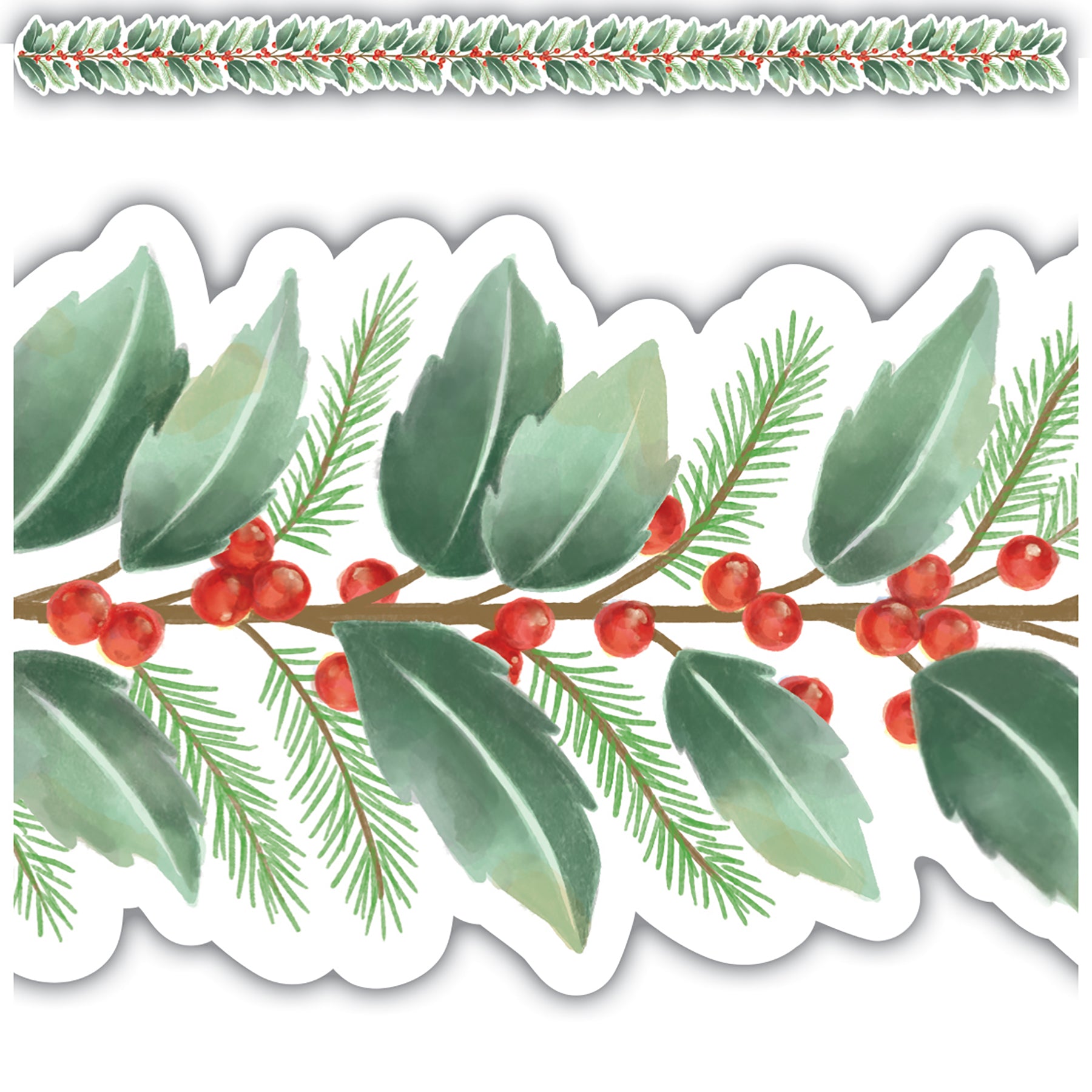 Holly Die-Cut Border Trim, 35 Feet