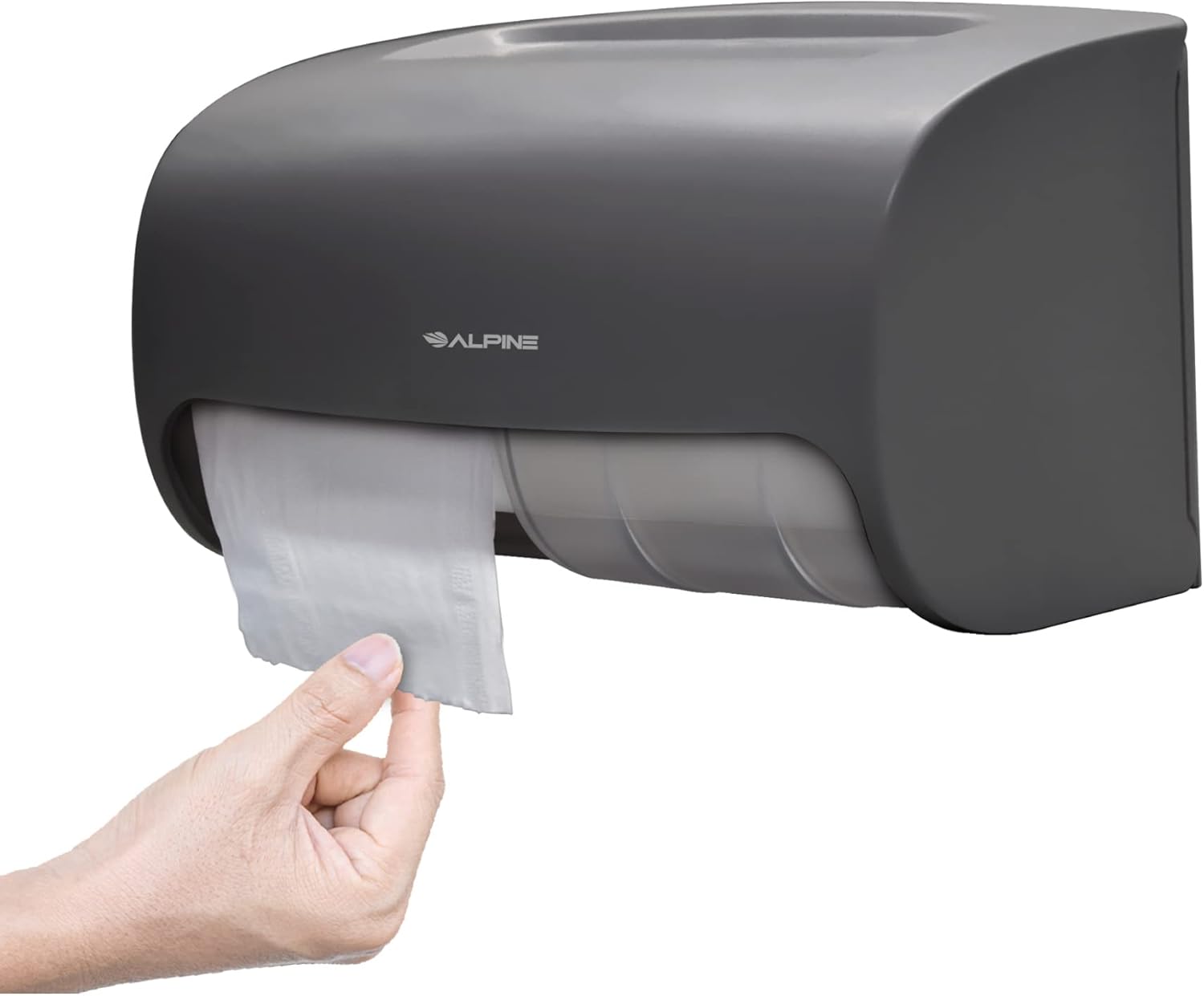 Side-by-Side Double Roll Toilet Tissue Dispenser, Gray