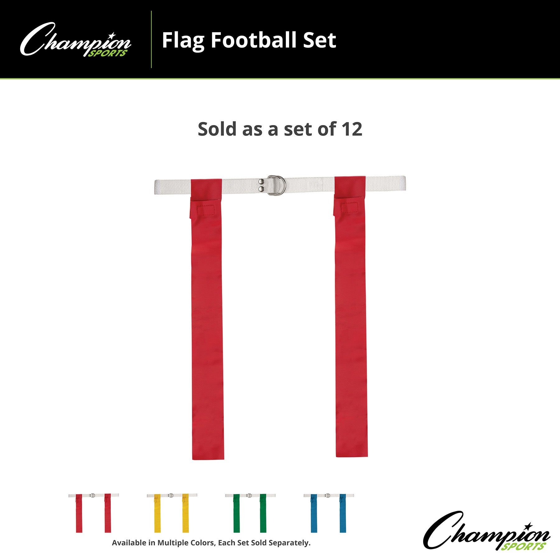 Flag Football Set, Red, Pack of 12
