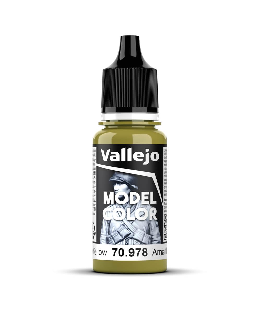 Vallejo Dark Yellow Model Color Paint, 18ml