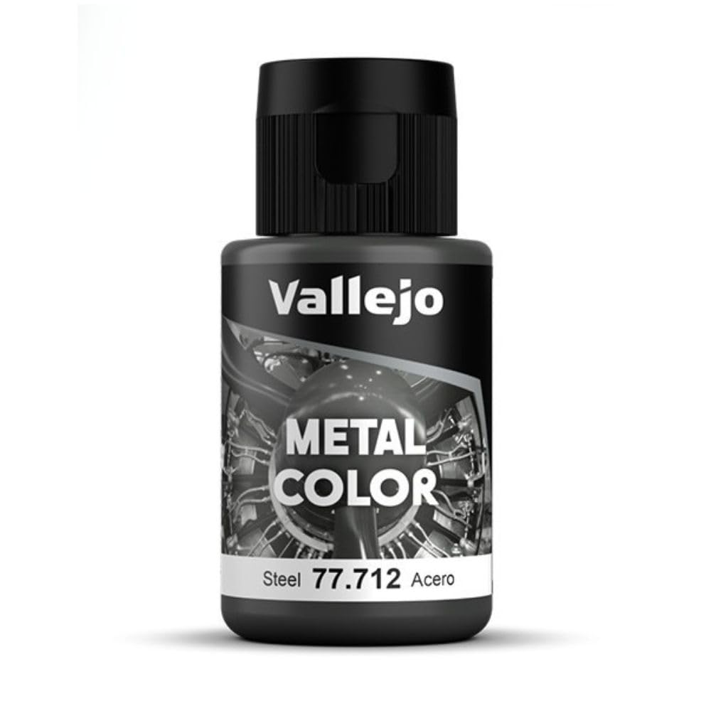 Vallejo - Metal Color | Steel 32 ml (1.08 fl.oz.) | Faithfully Reproduce Different Metallic Finishes