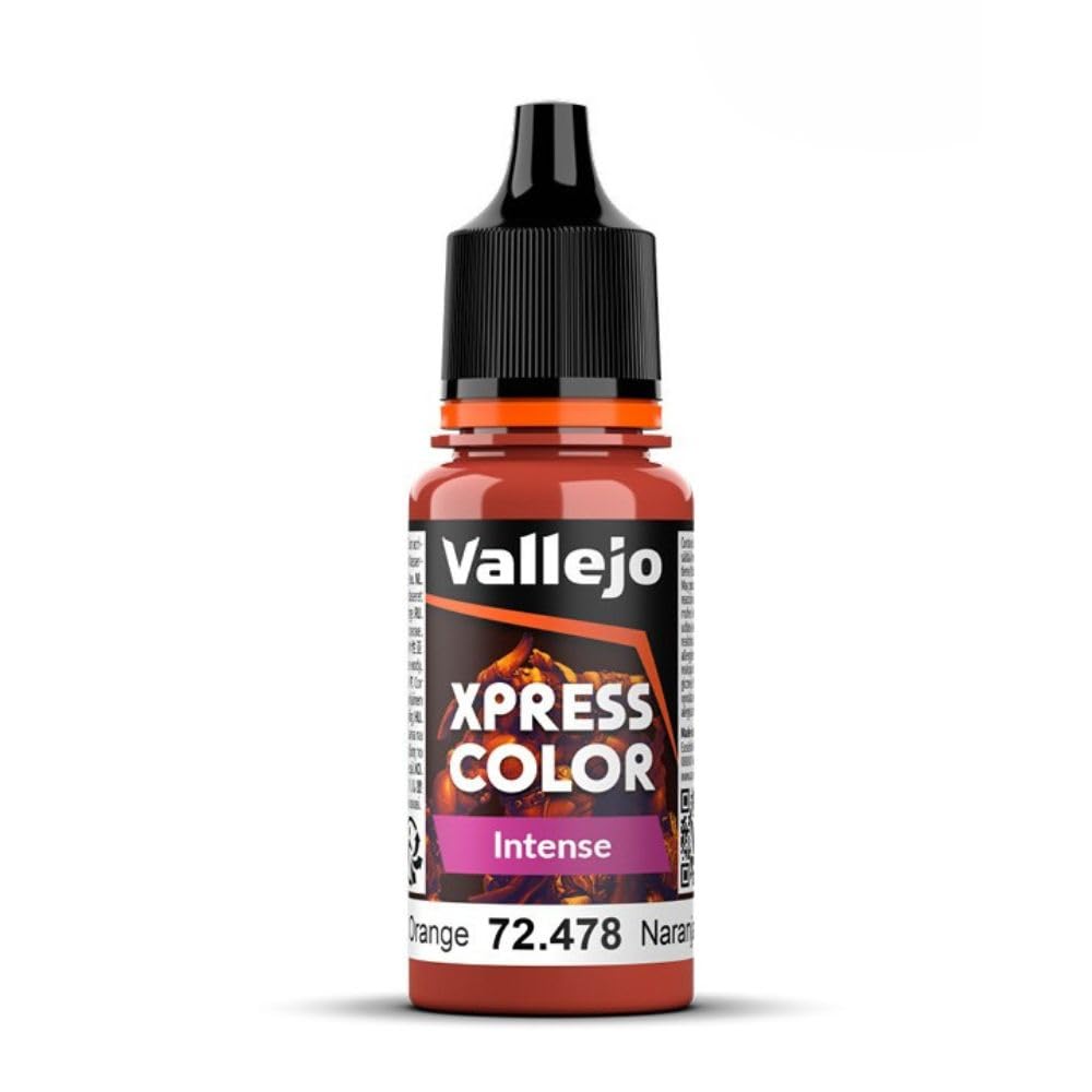 Vallejo - Xpress Color | Intense Phoenix Orange 18 ml (0.6 fl.oz.) | Speedy Application and Drying | Vibrant and Saturated Tones