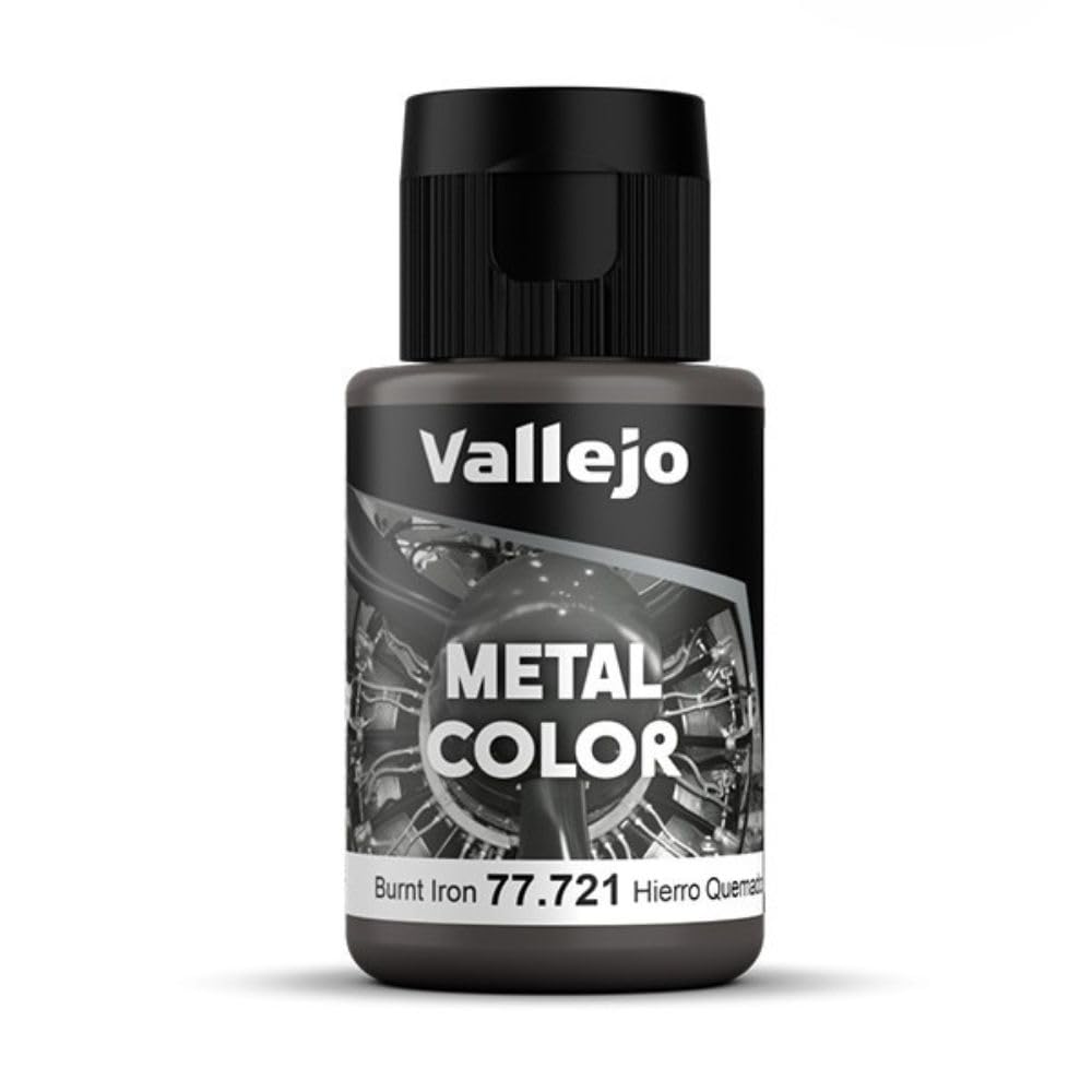 Vallejo - Metal Color | Burnt Iron 32 ml (1.08 fl.oz.) | Faithfully Reproduce Different Metallic Finishes