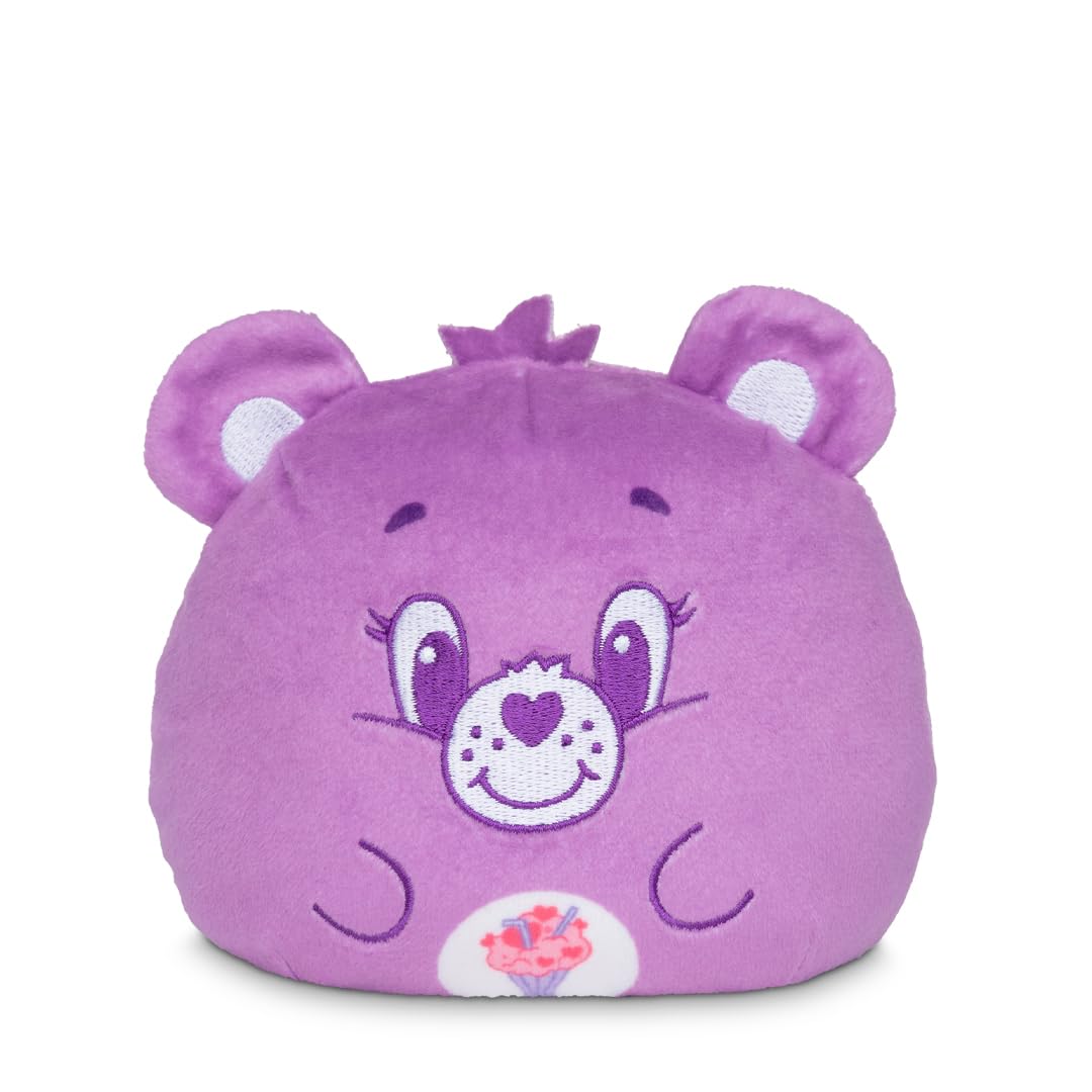 TeeTurtle Reversible Share Bear and Cookie Monster Care Bears x Sesame Street 4-Inch Plushie - Plush Toy with Embroidered Details - Cute Mini Collectible Plush for Kids, Teens, and Adults