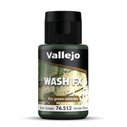 Vallejo - Wash FX | Dark Green 35 ml. (1.18 fl.oz.) | Designed for Green Vehicles | Visual Realism for your Projects | Brush or Airbrush Use