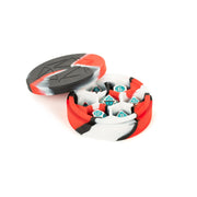 FanRoll Silicone Round Dice Case: Red/Black/White, Role Playing Game Dice Accessories for Dungeons and Dragons