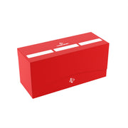 Gamegenic Triple Deck Holder 300+ XL - Compact Storage Solution for Three Decks or 300 Double-Sleeved Cards, Includes Three Removable Deck Holders, Red Color, Made