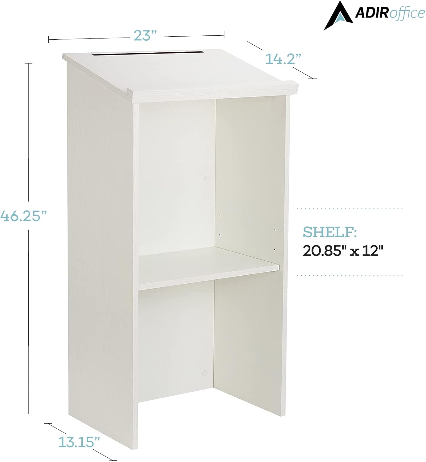 Wood Stand-up Podium Lectern, White