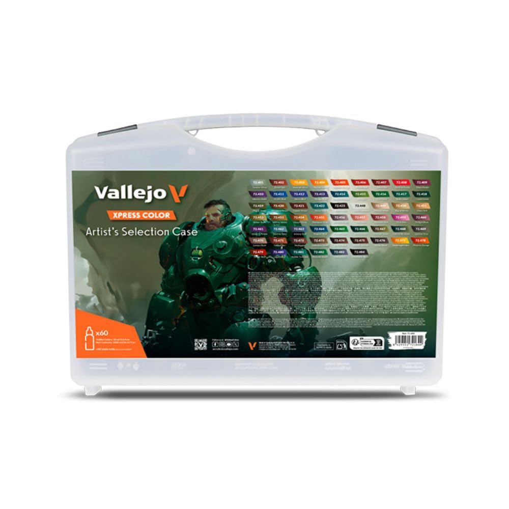 Vallejo - Artist’s Selection Case | Xpress Color Range | Modeling Acrylic Paints | 60 Bottles x 18 ml (0.60 fl.oz.)