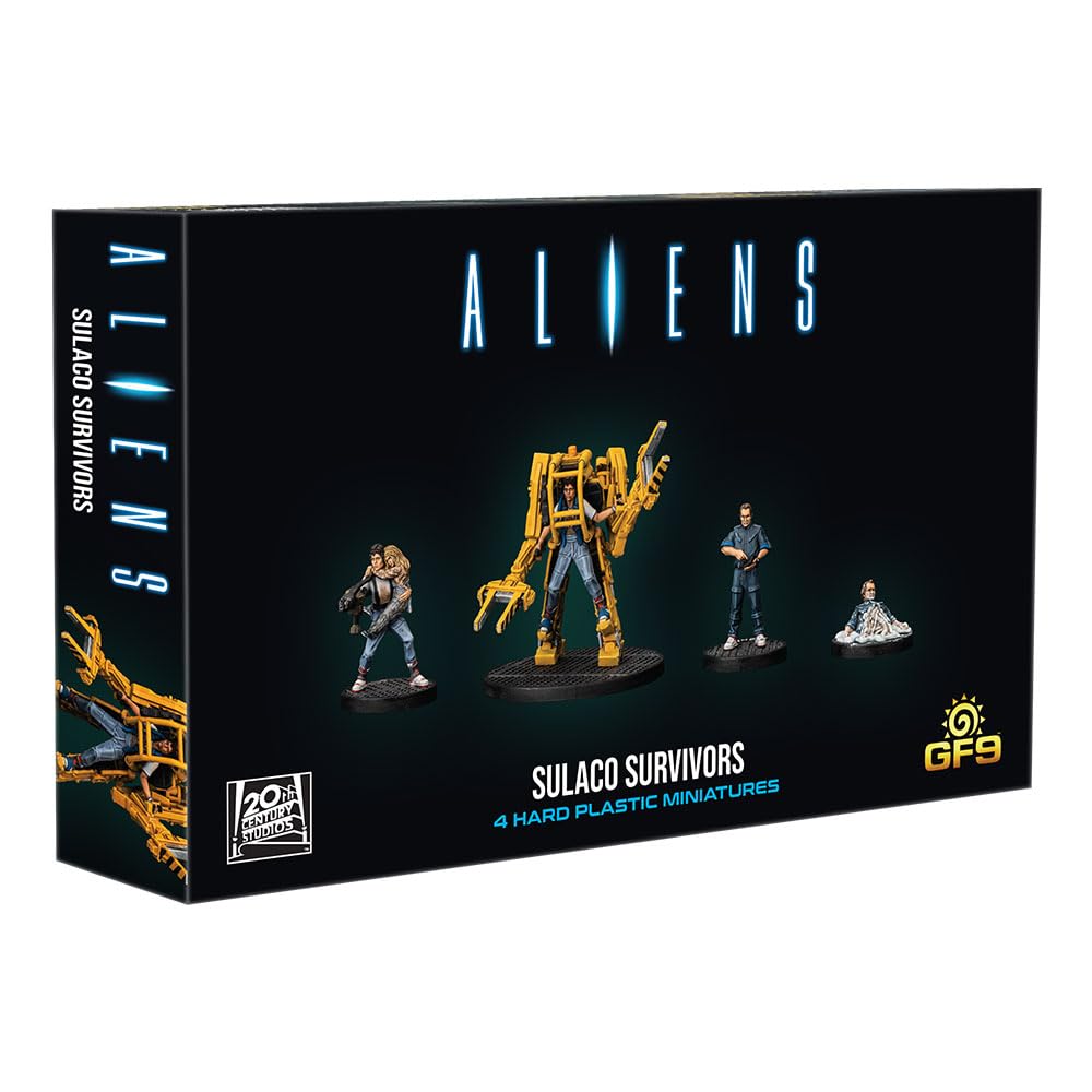 GF9: Aliens: Sulaco Survivors - 4 RPG Miniatures, Hard Plastic Figures, Unpainted, Roleplaying Game Accessories, Based On The 1986 Film Aliens